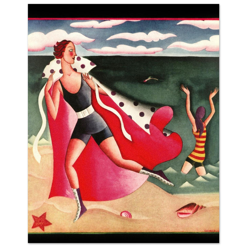 Miguel Covarrubias cover art for a fashion magazine. Women at the beach.