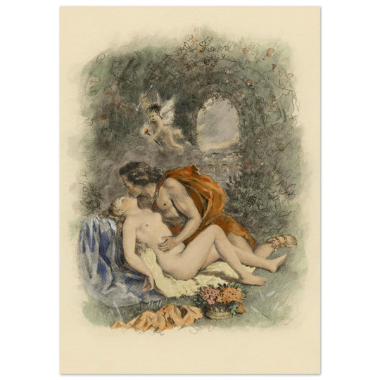 Paul Emile Becat erotic illustration Les Baiseres VI ( The Kisses ) Ecstasy