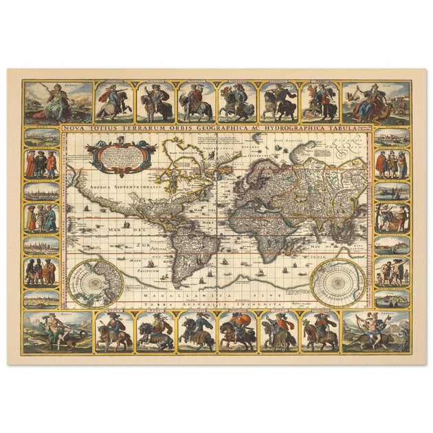 1652 Old World map Nova Totius Terrarum Orbis geographica ac hydrographica tabula by Nicolaes Visscher