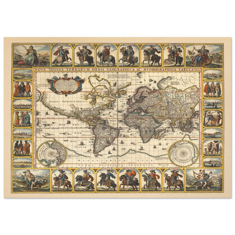 1652 Old World map Nova Totius Terrarum Orbis geographica ac hydrographica tabula by Nicolaes Visscher