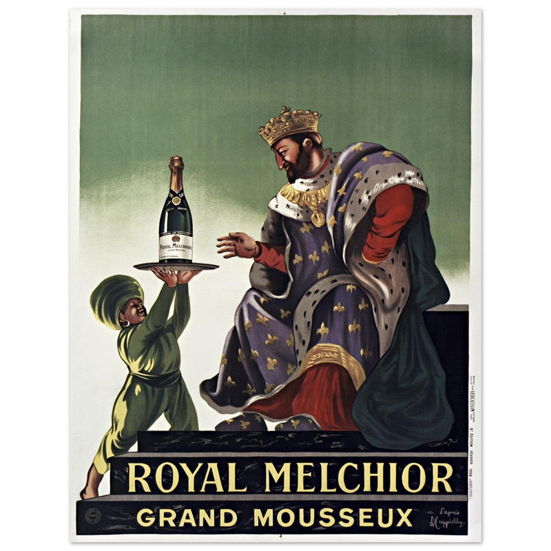 Royal Melchor Grand Mousseux champagne vintage poster advertising by Leonetto Cappiello.