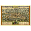 Rome Italy antique vintage city map. 1572 ancient map of the italian capital by Georg Braun and  Frans Hogenberg.