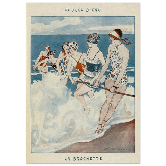 Poules d' Eau by Fabien Fabiano.  illustration of an illustration published in Fantasio Magazine in the 30s.