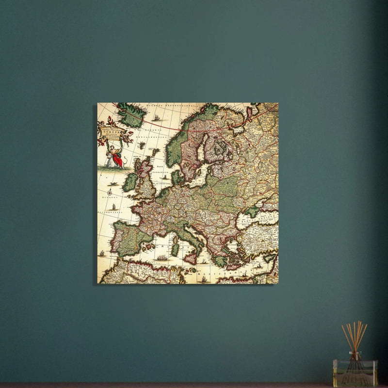 Ancient map of Europe. Nova et Accurata Totius Europæ Delineatio Vulgata" by Jacob Sandrart