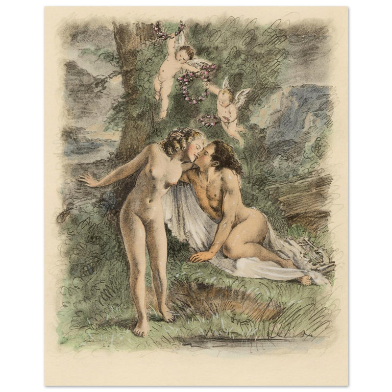 Paul Emile Becat erotic illustration Les Baiseres ( The Kisses )