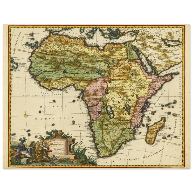 Ancient map of Africa by Carel Allard.