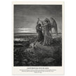 Gustave Dore The Bible engraving print . Jacob wrestling with the angel .