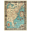 Vintage pictorical map of Map of the Eastern United States by Griswold Tyng. History of the USA.