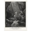 Gustave Dore The Bible engraving print . Daniel in the den of lions illustration .