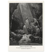 Gustave Dore The Bible engraving print . Daniel in the den of lions illustration .
