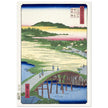 Sugatami Bridge, Omokage Bridge and the Gravel Pit at Takata by Utagawa Hiroshige, japanese woodblock  artist