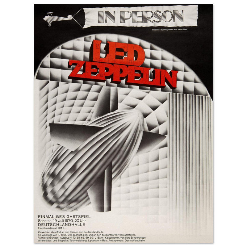 Led Zeppelin vintage concert poster . Performance in  Berlin 1970.