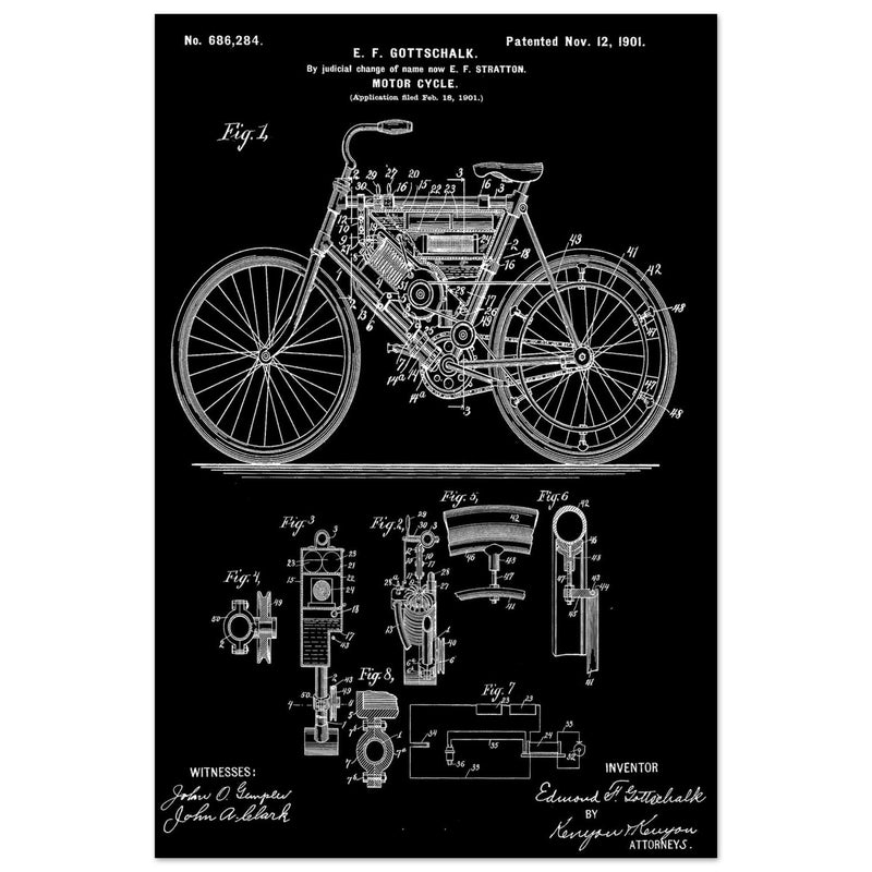 Motorcycle old patent 686284 by Gottschalk