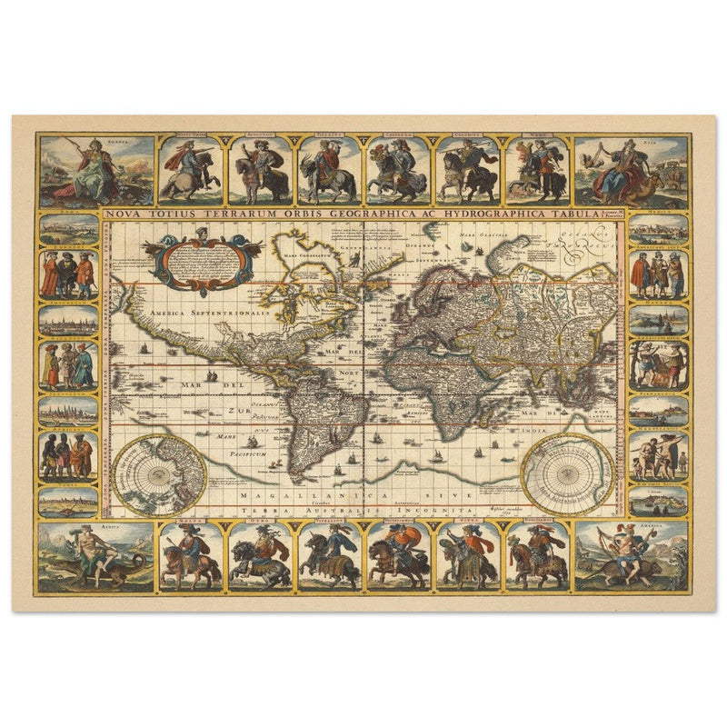 1652 Old World map Nova Totius Terrarum Orbis geographica ac hydrographica tabula by Nicolaes Visscher