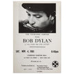 Bob Dylan concert poster in Carnegie Chapter Hall 1961.