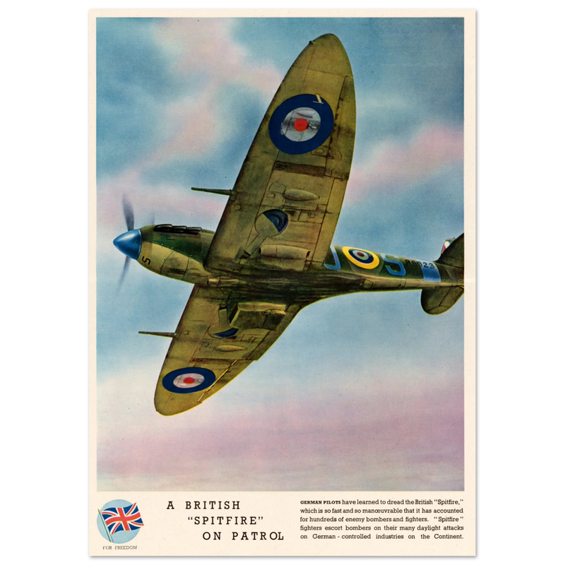 A British Spitfire on Patrol Propaganda II World War