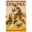 Lex Tra biscuits for chiens Biscuits for dogs advertising vintage poster.