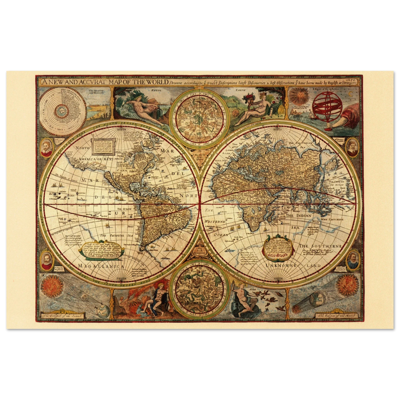 1651 Ancient world map by John Speed