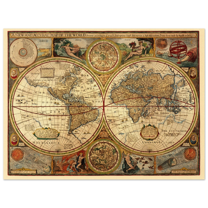 1651 Ancient world map by John Speed