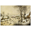 Winter Landscape with Skaters and Birds Trap painting by pieter Bruegel The Elder.