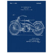 Vintage motorcycle patent by William S Harley founder of harley davidson.