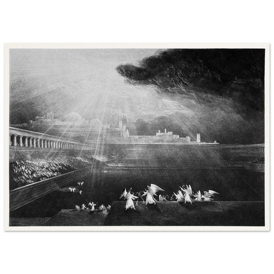 John Martin mezzotint engraving . Paradise Lost. The Courts of God .