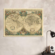 Nova totius terrarum orbis 1630 old world map poster by Hendrik Hondius