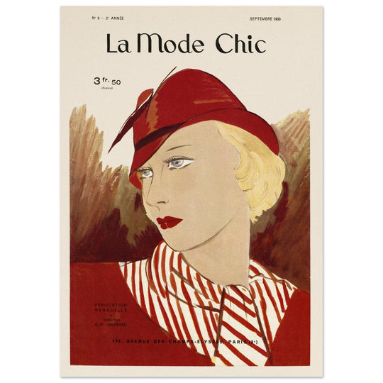 La Mode Chic old vintage fashion magazine cover from the 30s.