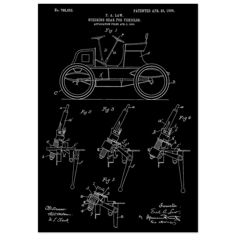 Steering Gear for vehicles patent illustration.