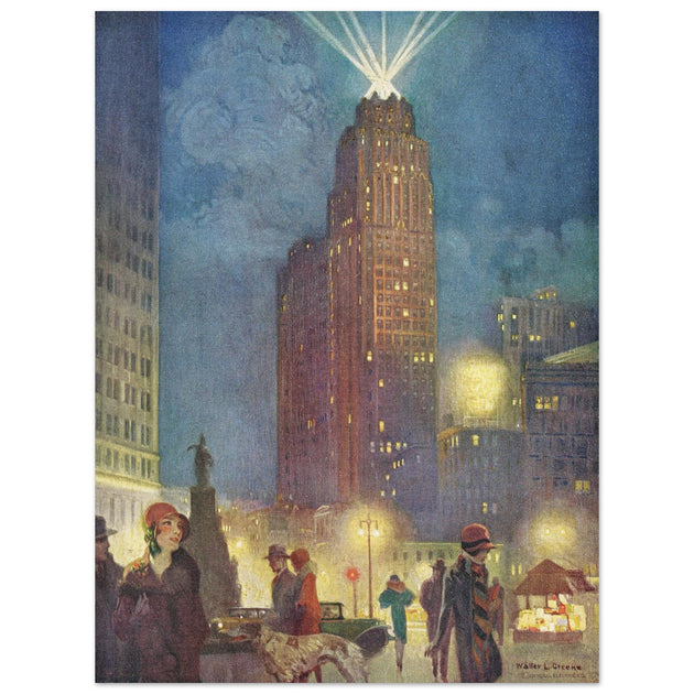 Modern city by Walter L . Green. A vintage illustration printed on Fine Art paper