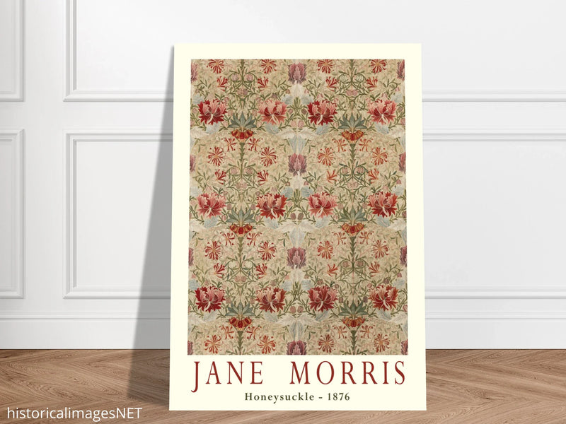 Jane Morris Honeysuckle embroidery.