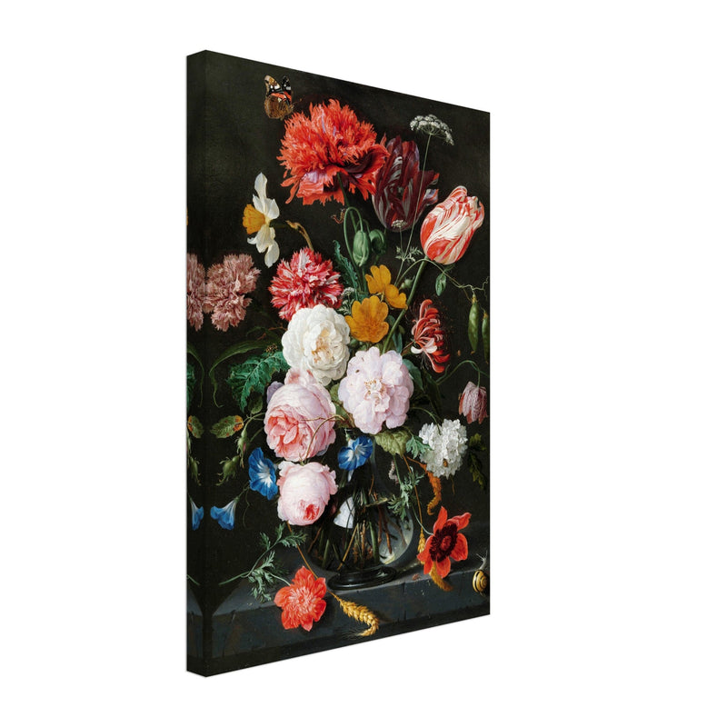Flowers in a Glass Vase by Jan Davidsz. de Heem XVII Century Canvas reproduction