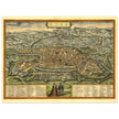 Rome Italy antique vintage city map. 1572 ancient map of the italian capital by Georg Braun and  Frans Hogenberg.