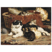 Bonne Mere a cat and her kittens by Charles van der Eycken