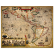 America old map print. Poster reproduction of the american continent year 1630 by Hendrik Hondius