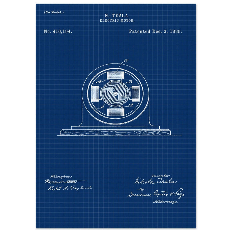 Electric Motor  patent 416194 by Nikola Tesla.