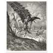 Don Quixote illustration by Gustave Dore. Fight with the wind mills .