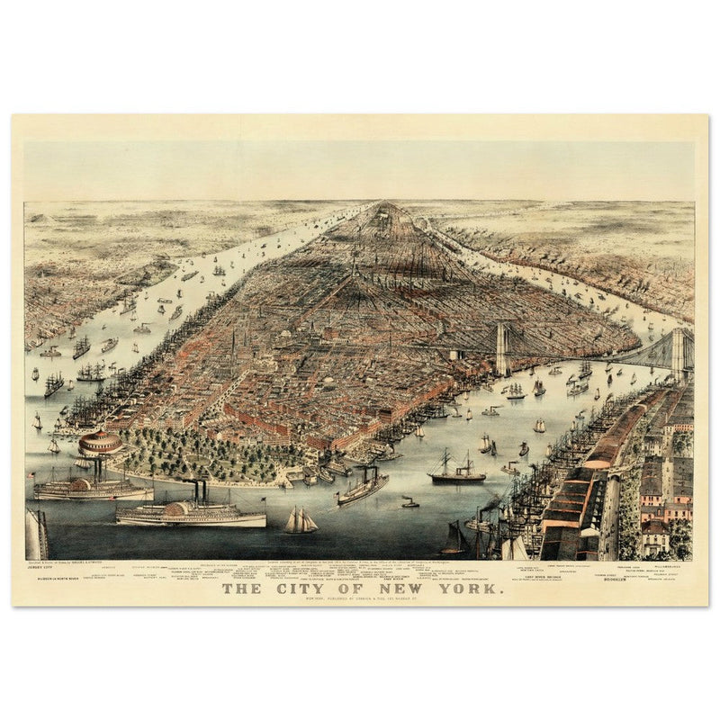 Aerial view of the city of New York by Nathaniel Currier and James Merritt Ives