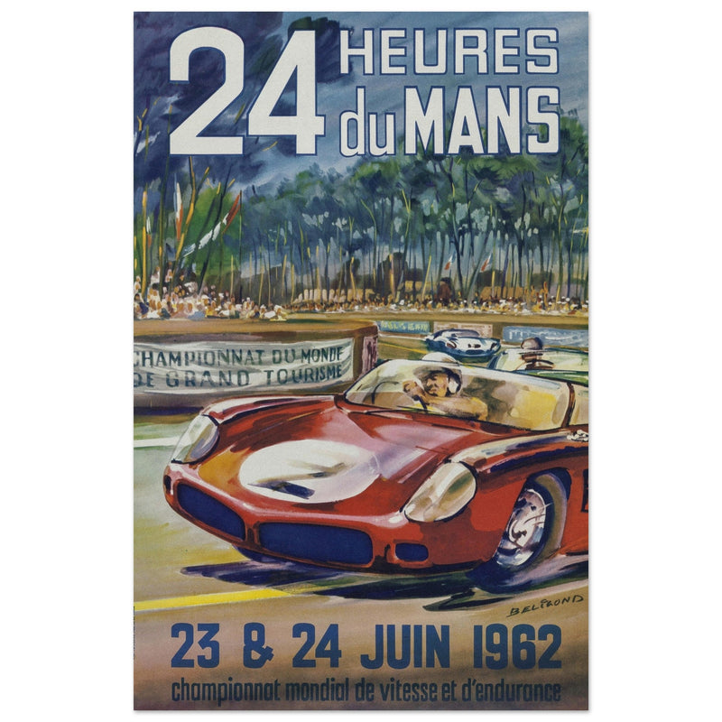 Le Mans race 1962 by Michel Beligond vintage poster .