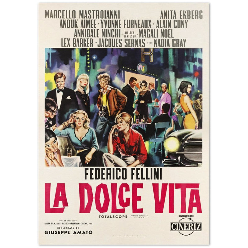 La Dolce Vita hitalian version movie poster.