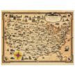 Pictorial old map of the United States of America by Ernest Dudley Chase
