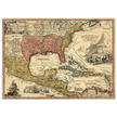 Ancient map of North America. Regni Mexicani seu Novae Hispaniae, Ludovicianae, N. Angliae, Carolinae, Virginae et Pennsylvaniae by Johann Baptist Homann