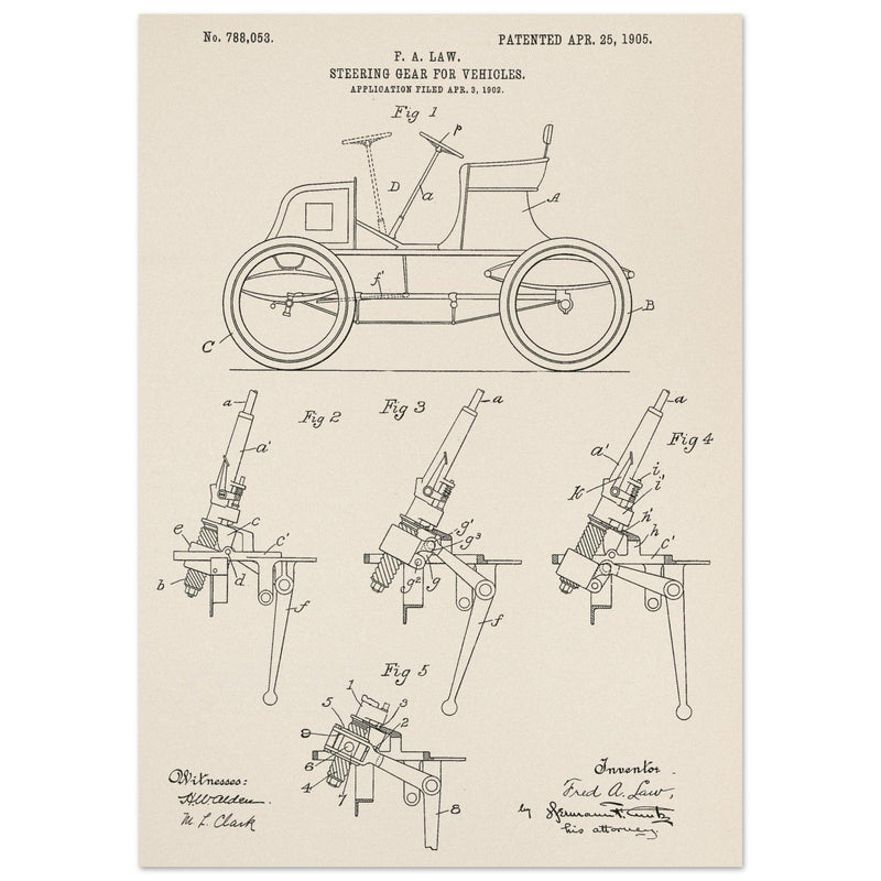 Steering Gear for vehicles patent illustration.