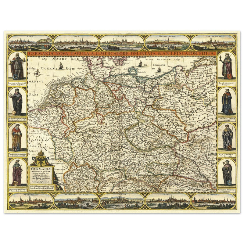 Germaniae nova tabula. Holy Roman Empire by Claes Janszoon Visscher.