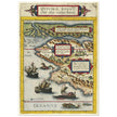Quivira ancient map. Ancient North American cartography by Cornelis de Jode XVI century.