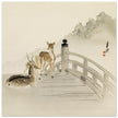 Two Deer On Bridge by Ogata Gekko ca. 1890-1910.