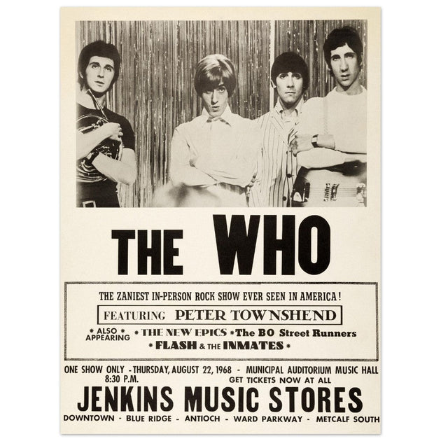 The Who concert poster reproduction. 1968 Concert . Fine art paper print