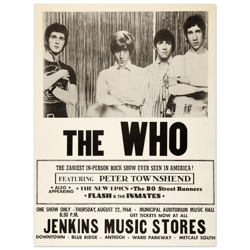 The Who concert poster reproduction. 1968 Concert . Fine art paper print