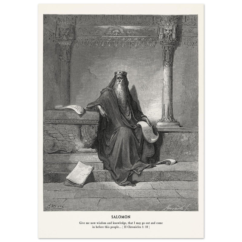 Gustave Dore The Bible engraving print . Salomon illustration .