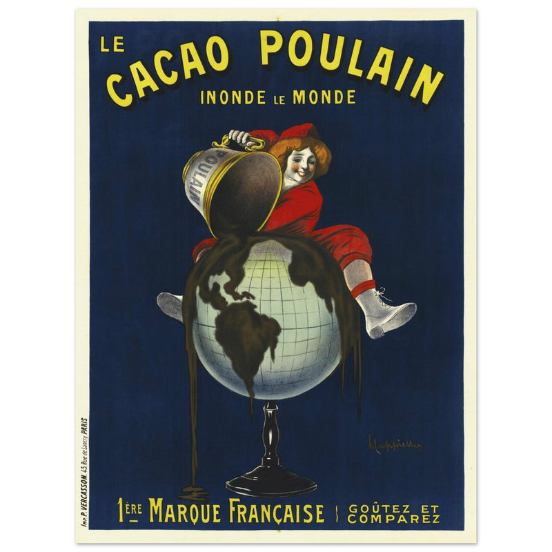 Le Cacao Poulain vintage advertising poster by Leonetto Cappiello.